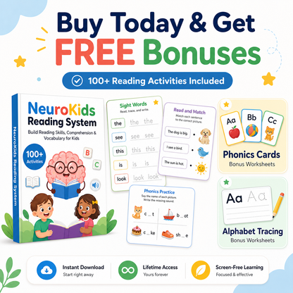 NeuroKids Reading System™ 100+ Activities to Help Your Child Read with Confidence and Stop Falling Behind