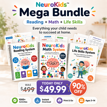 NeuroKids™ Mega-Lernpaket: Mathe, Lesen & Lebenskompetenzen