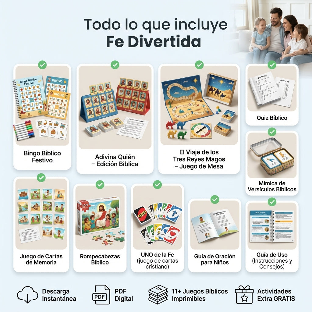 Fé Divertida: 11+ Juegos Bíblicos para Jugar, Aprender y Crecer en Fé