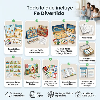 Fé Divertida: 11+ Juegos Bíblicos para Jugar, Aprender y Crecer en Fé