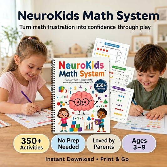NeuroKids Math System™ Más de 350 actividades para ayudar a su hijo a dejar de tener dificultades con las matemáticas